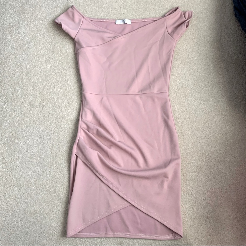 Mauve pink wrap skirt dress